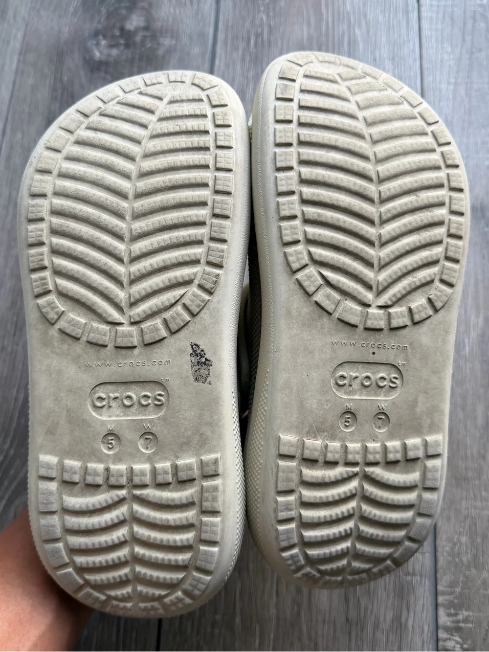 CROCS Platform Clogs in Cream with Decorative Charms